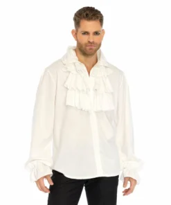 Tomfoolery White Ruffle Front Shirt
