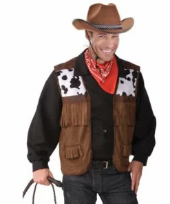 Tomfoolery Wild West Fringed Cowboy Vest - Mens Mensc