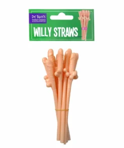 Tomfoolery Willy Straws Flesh Tone In Pack Of 10